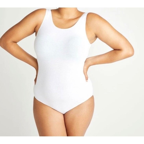 Essentials by Tummy Tank Other - Essentials by Tummy Tank white cotton full back Body suit TT5-032‎ Sz 1X/2X